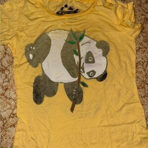 Vintage Y2K Panda Baby Tee T Shirt  Heart Breaker Small Graphic Tee